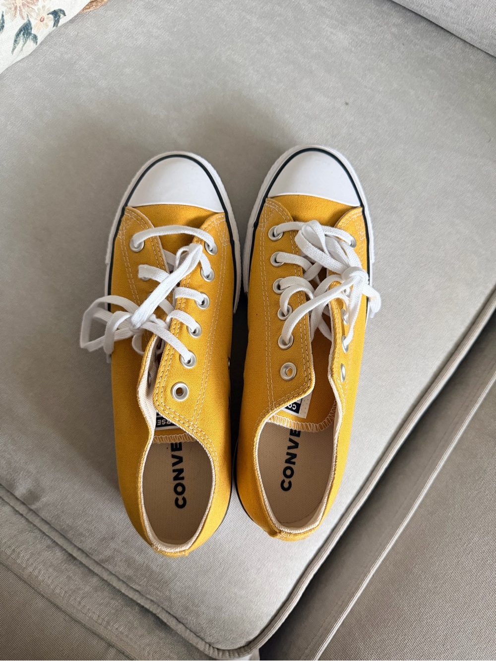 New Converse Low Top Platform Sneakers - Yellow - Picture 7 of 7